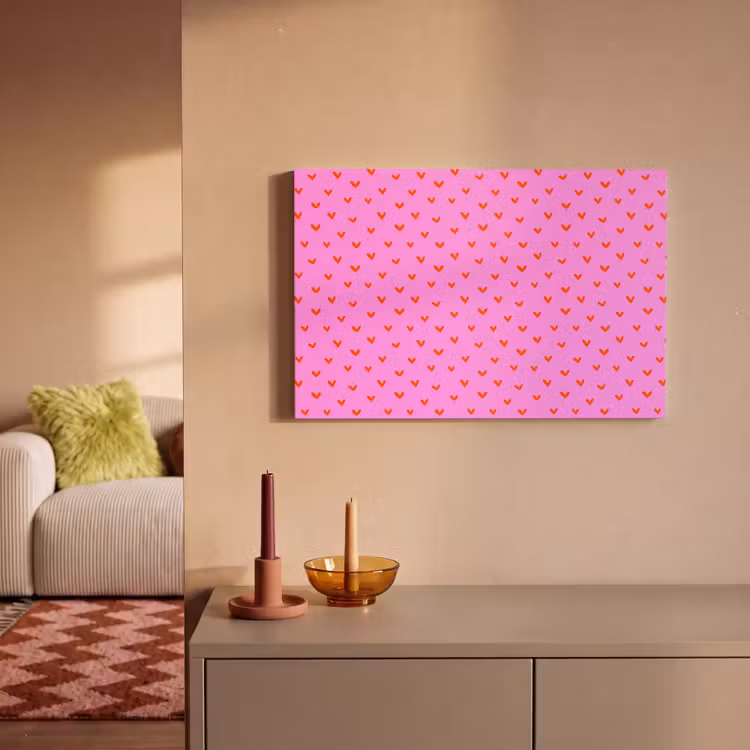 Rood - Hartjes - Roze - Patroon canvas 2cm klein 34 -sfeer1