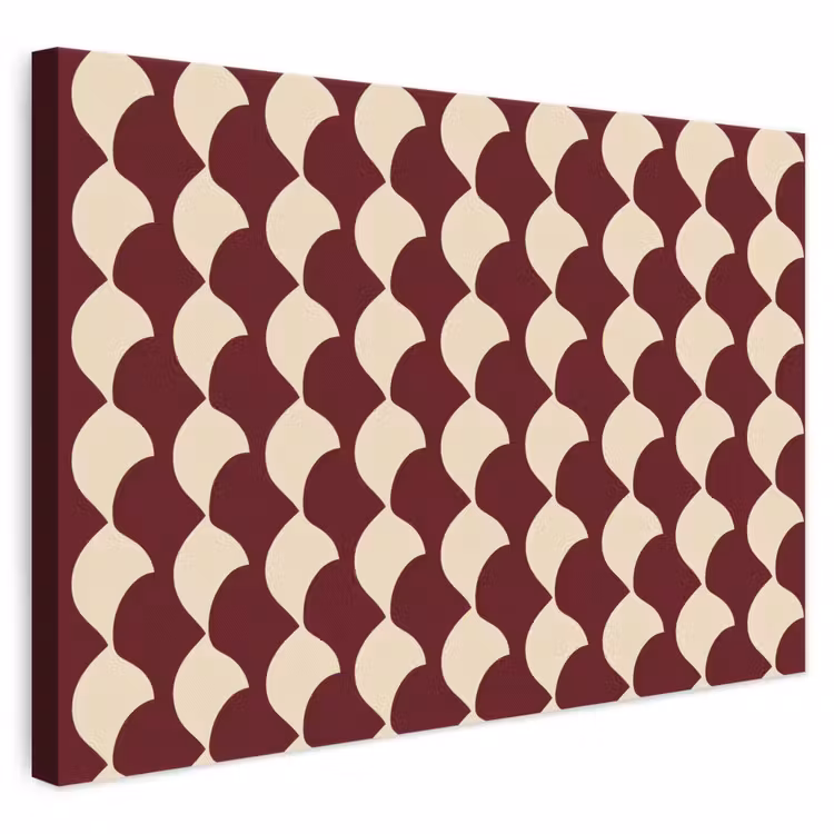 Rood - Tegelpatroon - Crème canvas 2cm klein 34 -3d