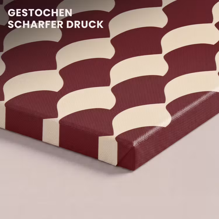 Rood - Tegelpatroon - Crème canvas 2cm klein 34 -closeup_print_DE