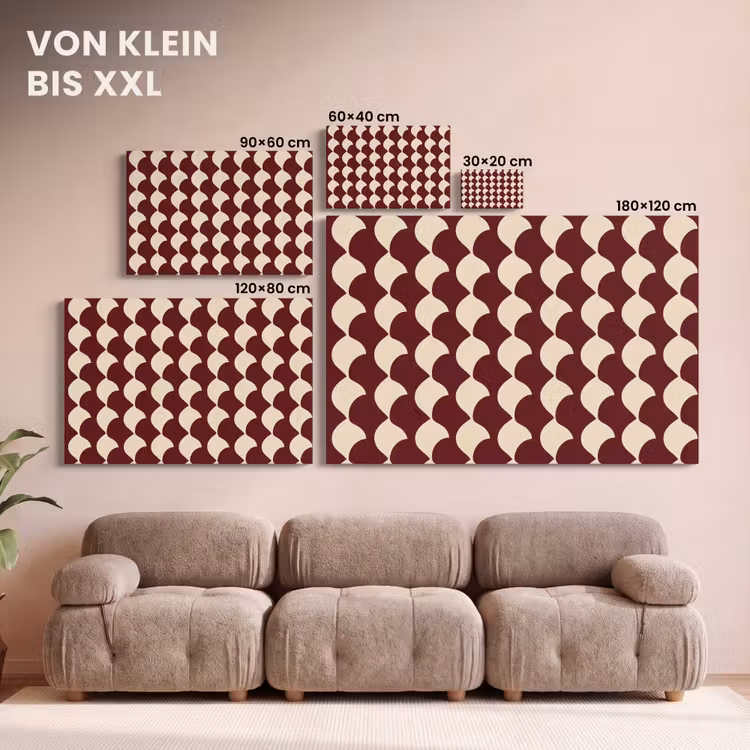 Rood - Tegelpatroon - Crème canvas 2cm klein 34 -Xsfeer8_DE