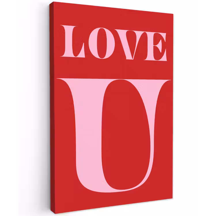 Rood - Love - Valentijn - Roze canvas 2cm klein -z3d