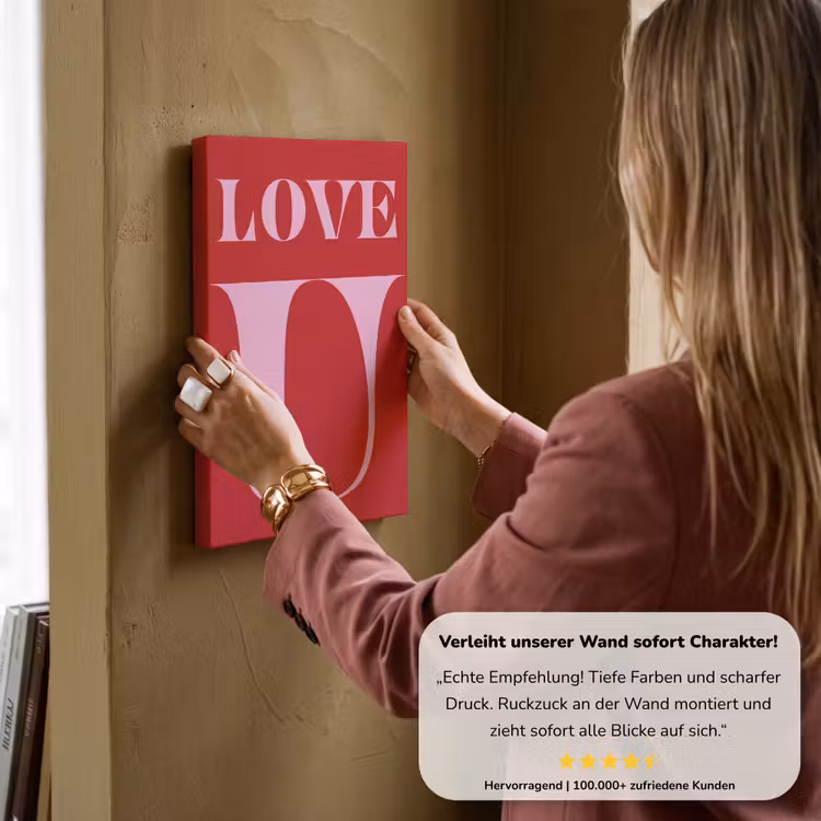 Rood - Love - Valentijn - Roze canvas 2cm klein -sfeer3