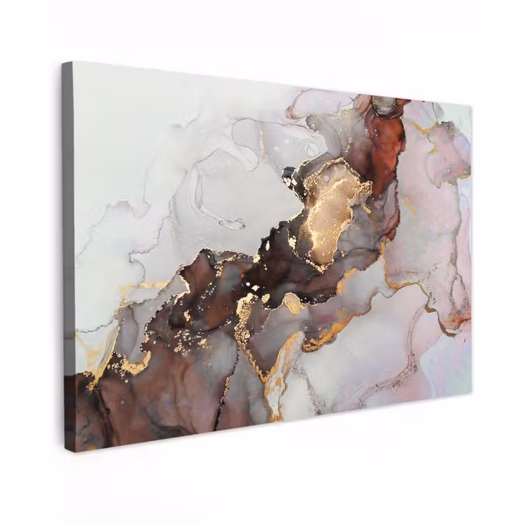 Rood - Marmer - Goud canvas 2cm klein -z3d