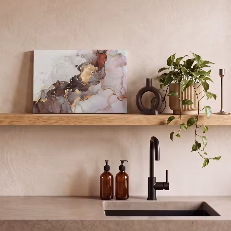 Rood - Marmer - Goud canvas 2cm klein -sfeer6