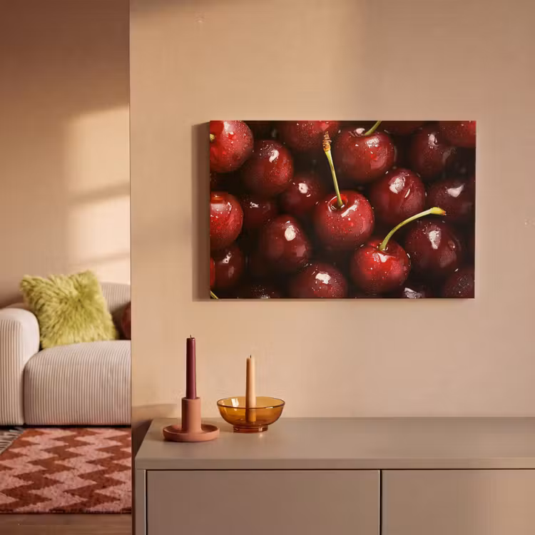 Rood - Fruit - Kersen canvas 2cm klein -sfeer1