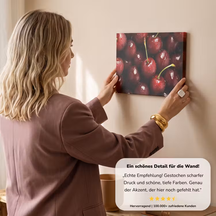 Rood - Fruit - Kersen canvas 2cm klein -Xsfeer7_DE