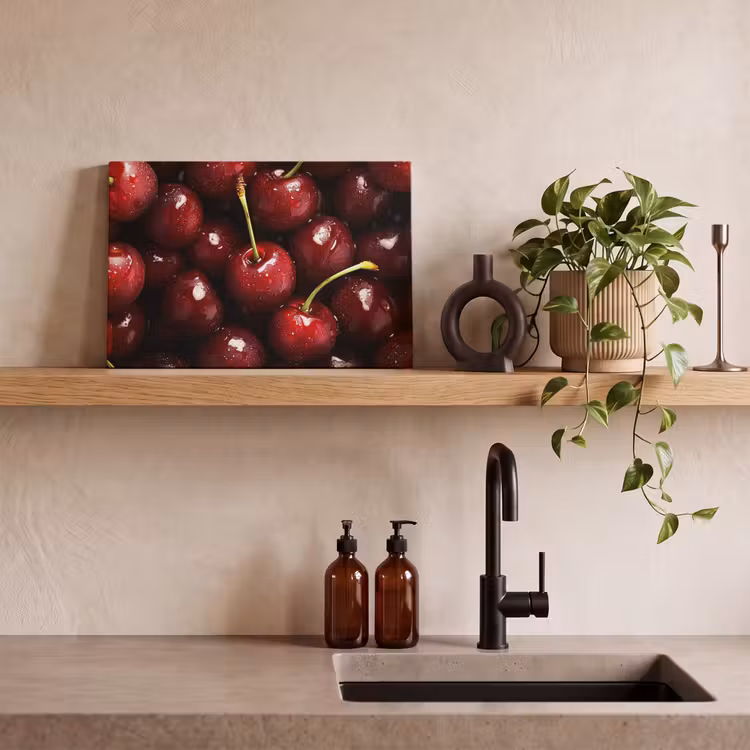 Rood - Fruit - Kersen canvas 2cm klein -sfeer3