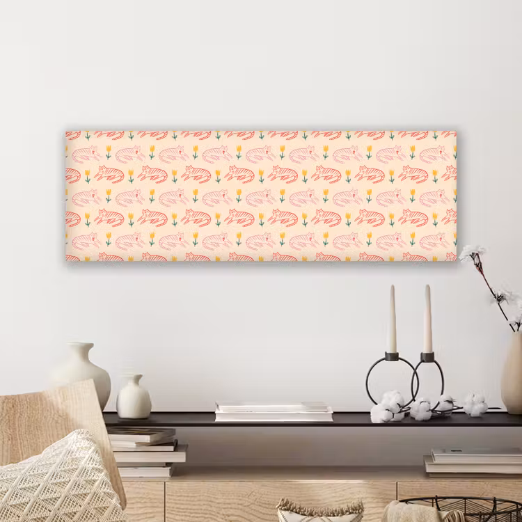Rood - Roze - Katten - Bloemen canvas 2cm klein 828 -sfeer6