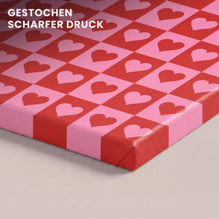 Rood - Roze - Schaakbord - Valentijn canvas 2cm klein -closeup_print_DE