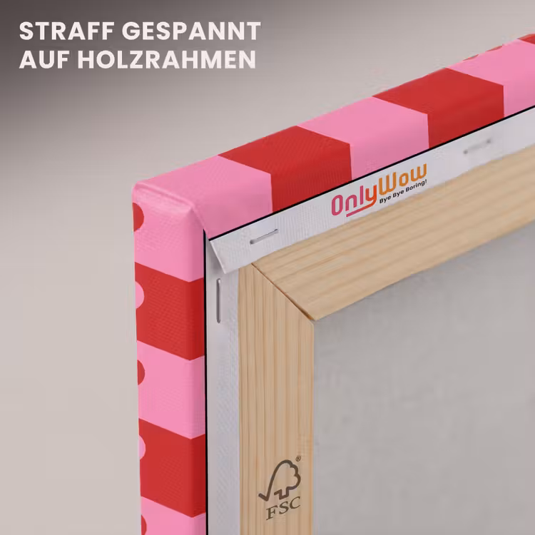 Rood - Roze - Schaakbord - Valentijn canvas 2cm klein -uniquesellingpoint_afwerking-onlywow_DE