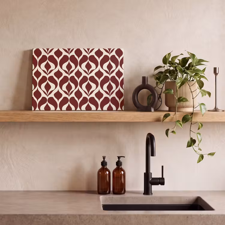 Rood - Druppelpatroon - Grafisch canvas 2cm klein 34 -sfeer3