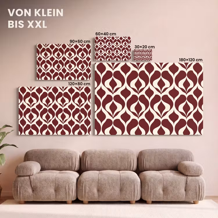 Rood - Druppelpatroon - Grafisch canvas 2cm klein 34 -Xsfeer8_DE