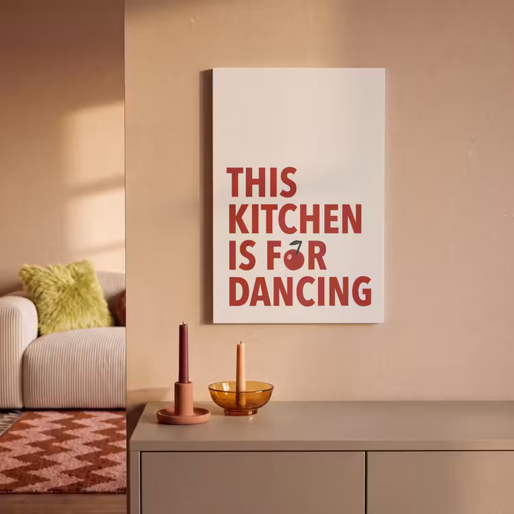 Rood - Quote - Kersen canvas 2cm klein -sfeer1