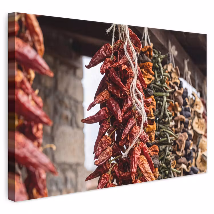 Leinwandbild - Rote Chilischoten – Essen - Rode pepers - Eten canvas 2cm klein