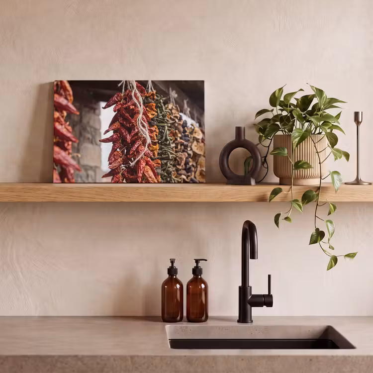 Leinwandbild - Rote Chilischoten – Essen - Rode pepers - Eten canvas 2cm klein