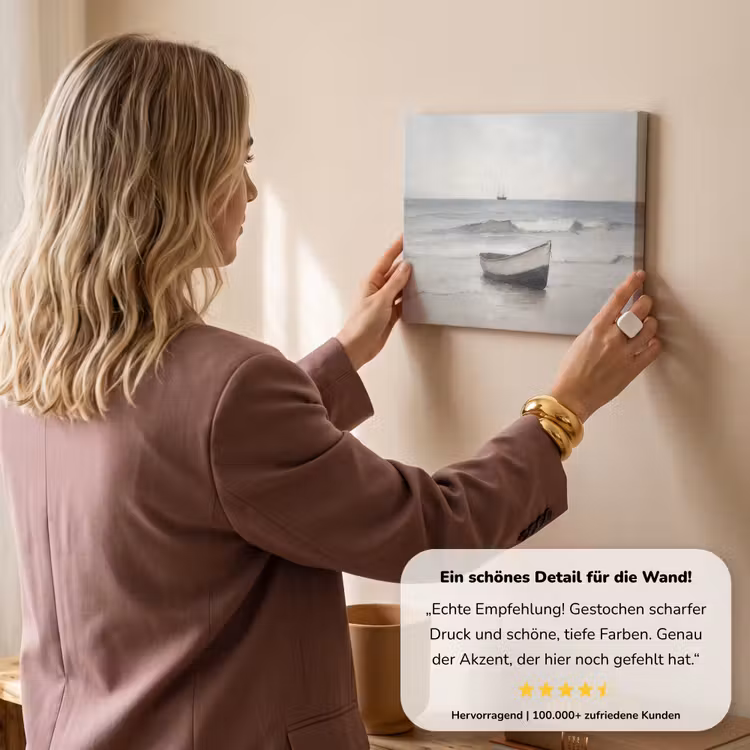 Roeiboot - Zee - Horizon canvas 2cm klein -Xsfeer7_DE