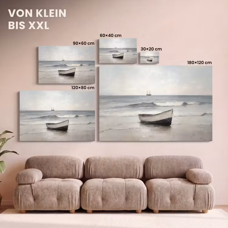 Roeiboot - Zee - Horizon canvas 2cm klein -Xsfeer8_DE