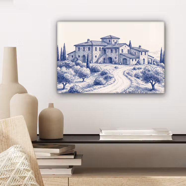 Rustiek - Landgoed - Blauw canvas 2cm klein -sfeer6