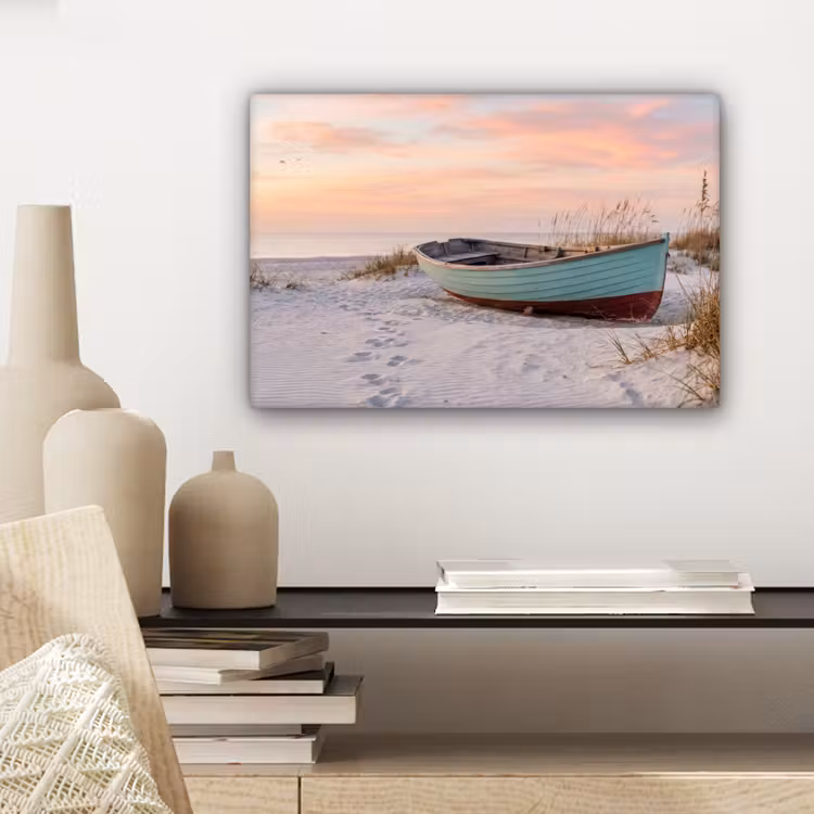 Rustiek - Roeiboot - Zandstrand canvas 2cm klein -sfeer6