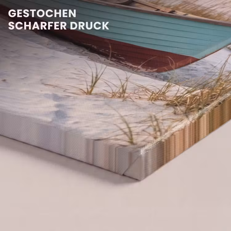 Rustiek - Roeiboot - Zandstrand canvas 2cm klein -closeup_print_DE