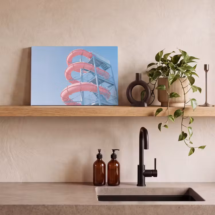 Glijbaan - Waterpark - Spiraal - Modern - Roze canvas 2cm klein -sfeer3