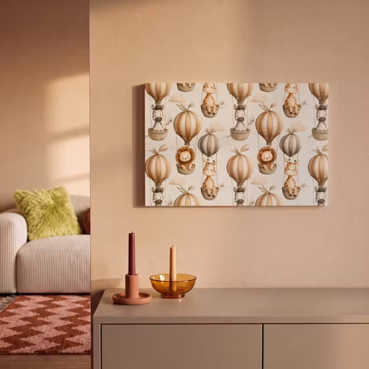 Safari - Luchtballonen - Taupe canvas 2cm klein 34 -sfeer1