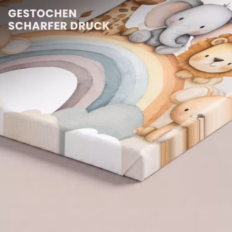 Safari - Regenboog - Kleurrijk canvas 2cm klein 34 -uniquesellingpoint_afwerking-onlywow_DE