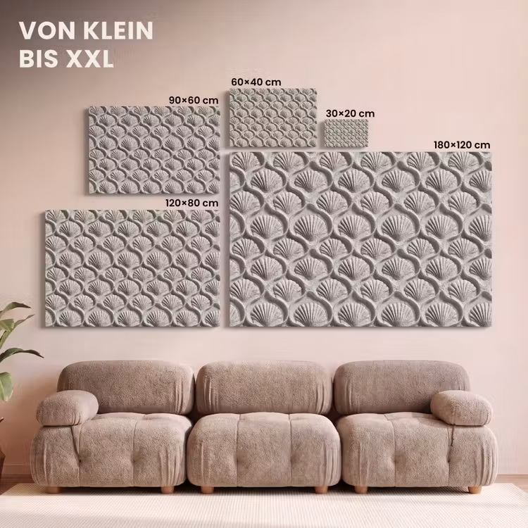 Zand - Schelpenvorm - Grijs canvas 2cm klein 34 -Xsfeer8_DE