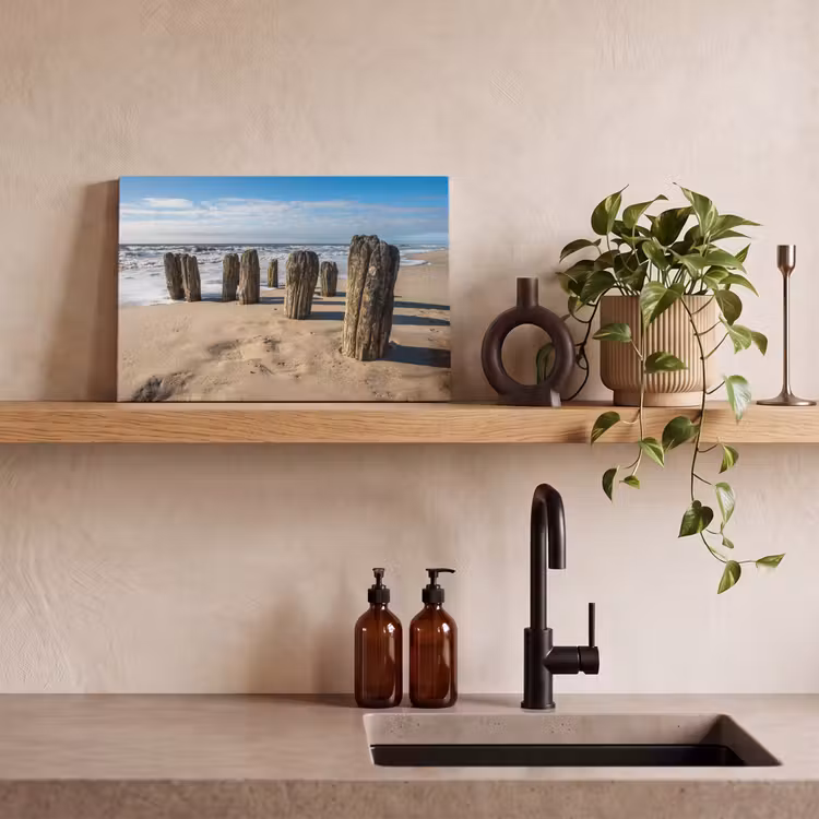 Zand - Strand - Paal - Water - Zomer canvas 2cm klein -closeup_print_DE