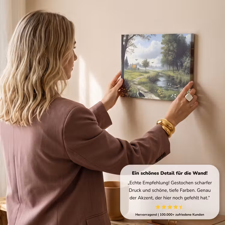Zandpad - Groen landschap - Water canvas 2cm klein -sfeer3