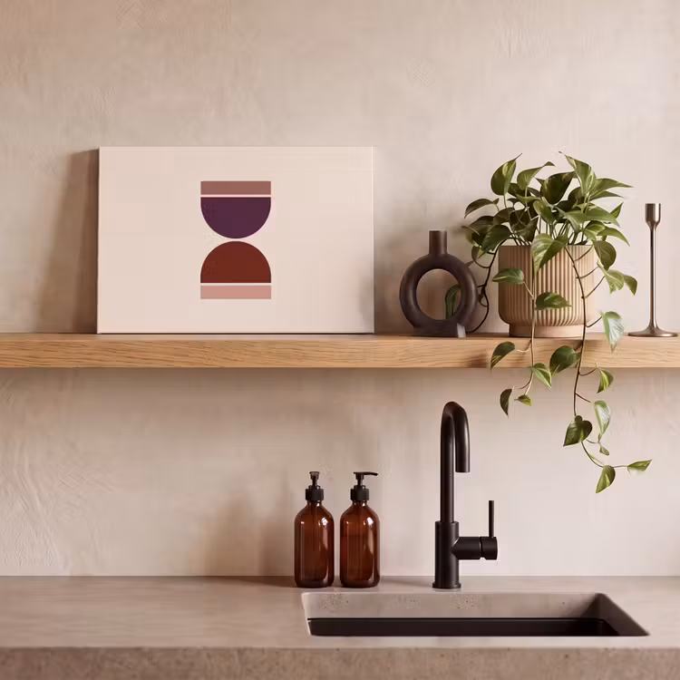 Zandloper - Symmetrisch - Rood - Paars canvas 2cm klein -sfeer3