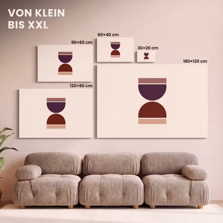 Zandloper - Symmetrisch - Rood - Paars canvas 2cm klein -Xsfeer8_DE
