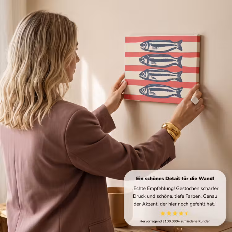 Sardines - Rood en beige strepen canvas 2cm klein -sfeer3