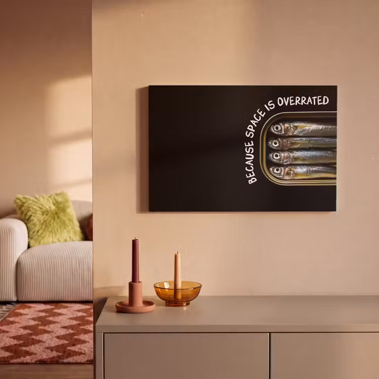 Sardines - Tekst - Vis - Blik canvas 2cm klein -sfeer1