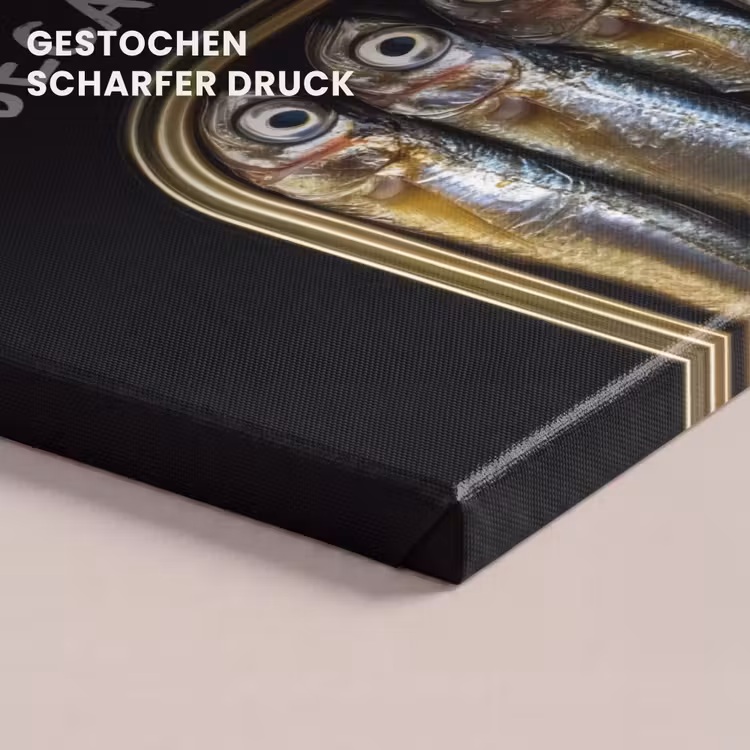 Sardines - Tekst - Vis - Blik canvas 2cm klein -closeup_print_DE