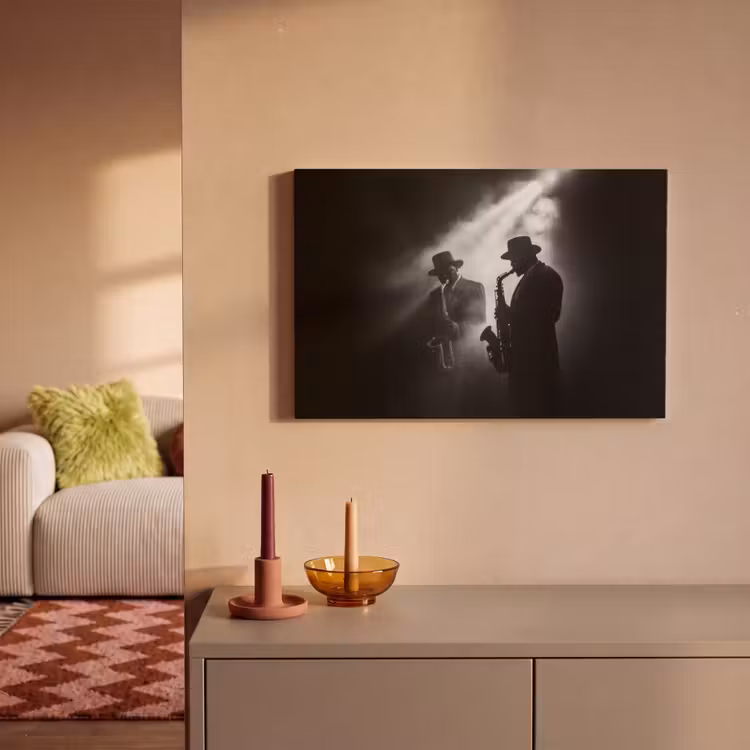 Saxofonisten - Hoeden - Rook - Licht canvas 2cm klein -sfeer1