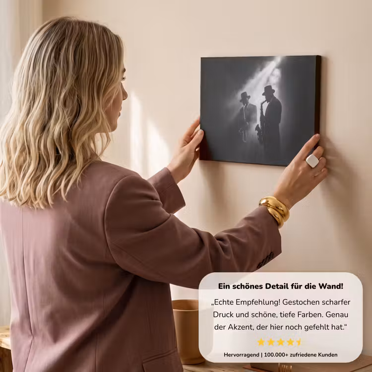 Saxofonisten - Hoeden - Rook - Licht canvas 2cm klein -Xsfeer7_DE