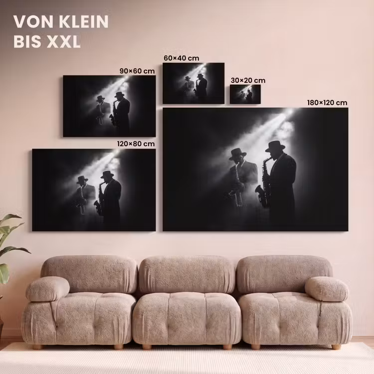 Saxofonisten - Hoeden - Rook - Licht canvas 2cm klein -Xsfeer8_DE
