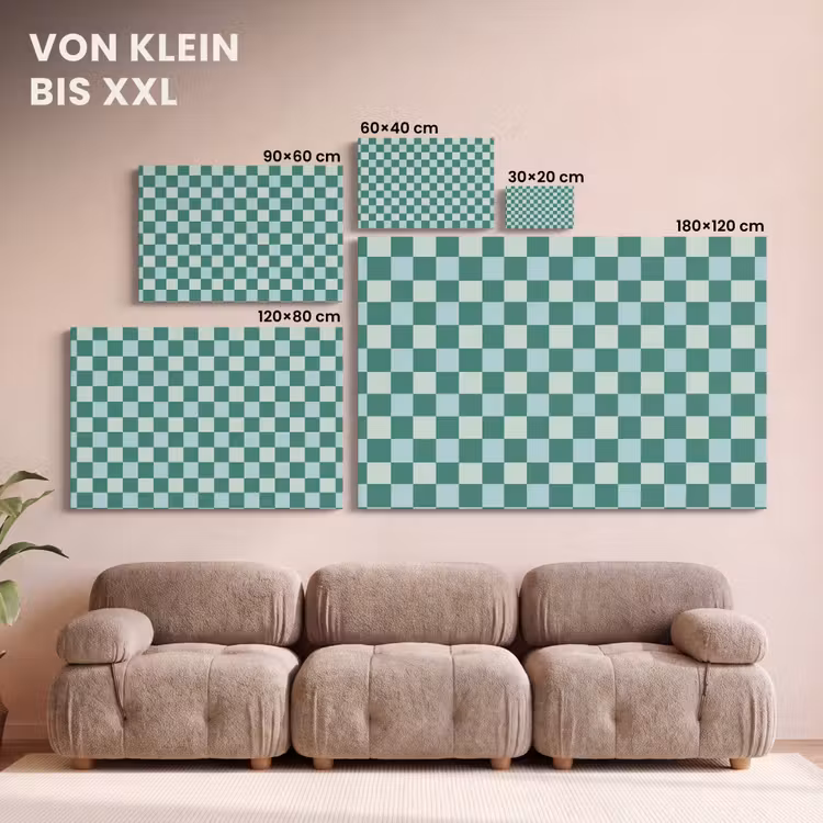 Schaak - Klassiek - Groen canvas 2cm klein 34 -Xsfeer8_DE
