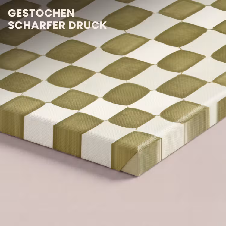 Schaak - Patroon - Groen canvas 2cm klein 34 -closeup_print_DE