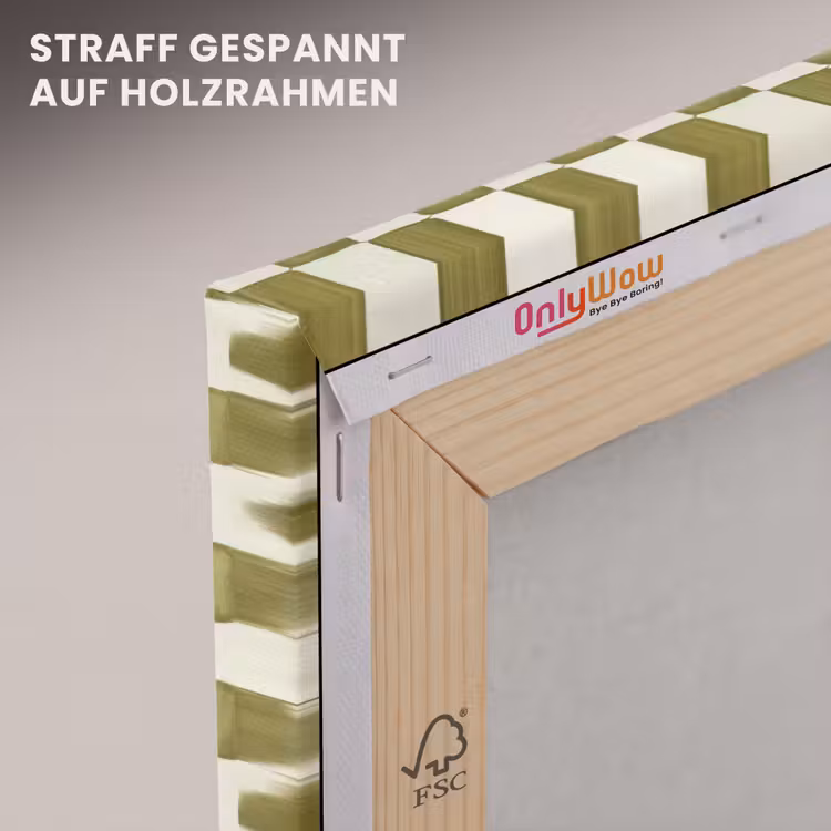 Schaak - Patroon - Groen canvas 2cm klein 34 -uniquesellingpoint_afwerking-onlywow_DE