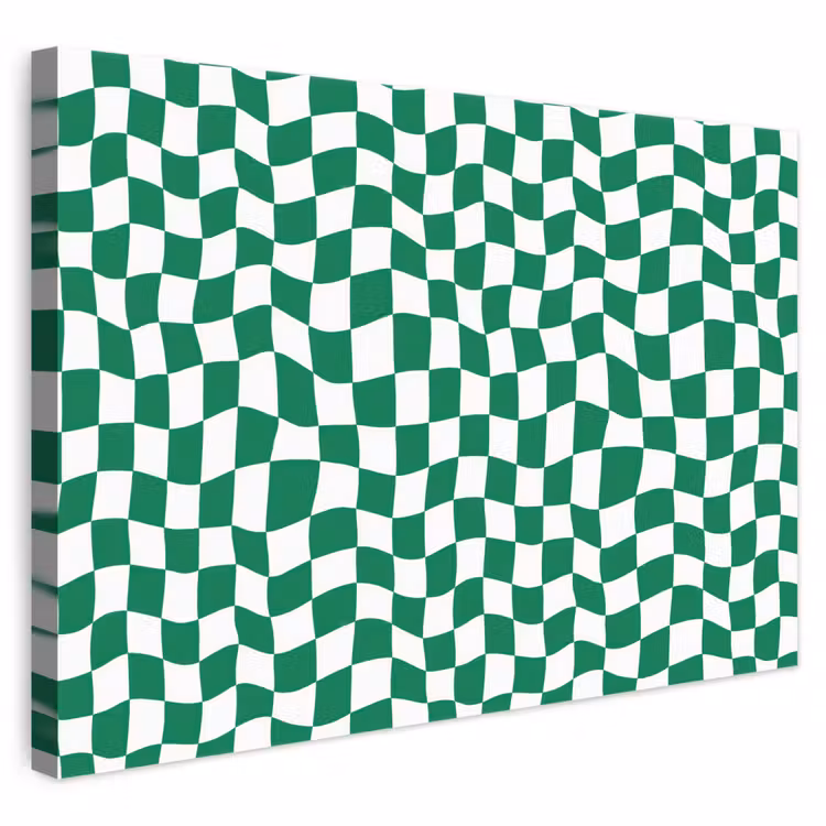 Schaakbord - Golvend - Groen canvas 2cm klein 34 -3d