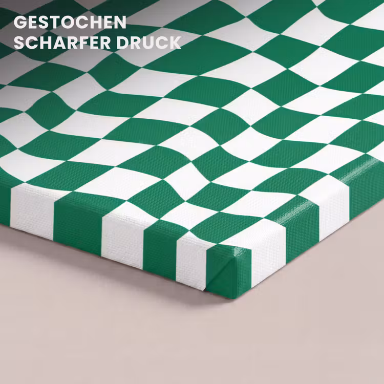 Schaakbord - Golvend - Groen canvas 2cm klein 34 -closeup_print_DE