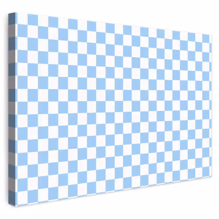 Schaakbord - Klassiek - Blauw canvas 2cm klein 34 -3d
