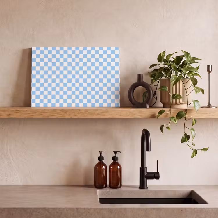 Schaakbord - Klassiek - Blauw canvas 2cm klein 34 -sfeer3