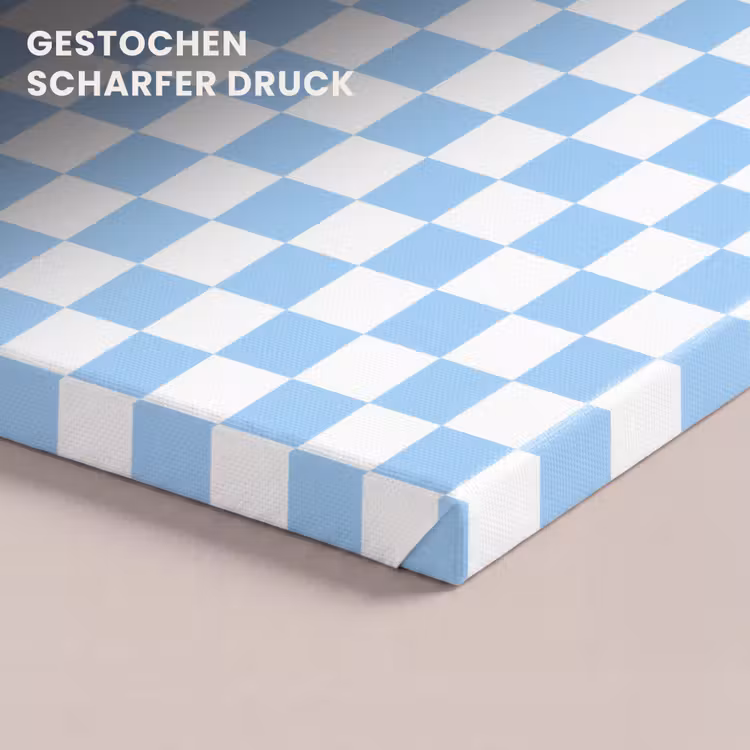 Schaakbord - Klassiek - Blauw canvas 2cm klein 34 -closeup_print_DE