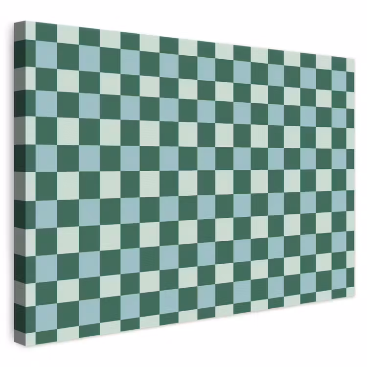 Schaakbord - Klassiek - Groen canvas 2cm klein 34 -3d