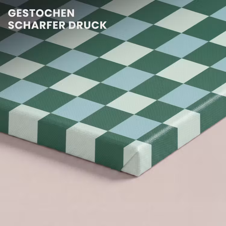 Schaakbord - Klassiek - Groen canvas 2cm klein 34 -closeup_print_DE