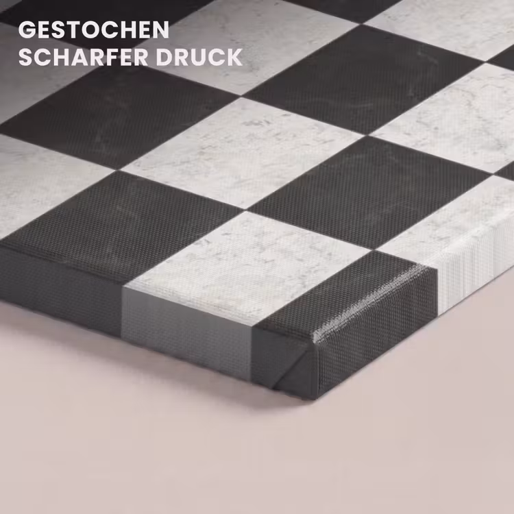 Dambord - Marmer - Zwart - Wit canvas 2cm klein 34 -closeup_print_DE