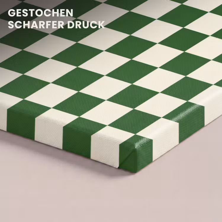 Schaakbord - Patroon - Groen canvas 2cm klein 34 -closeup_print_DE